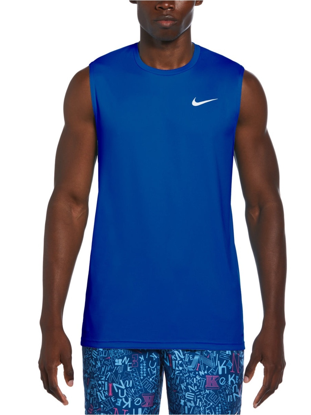 Nike Men’s Royal Blue Sleeveless Training Tank with White Swoosh